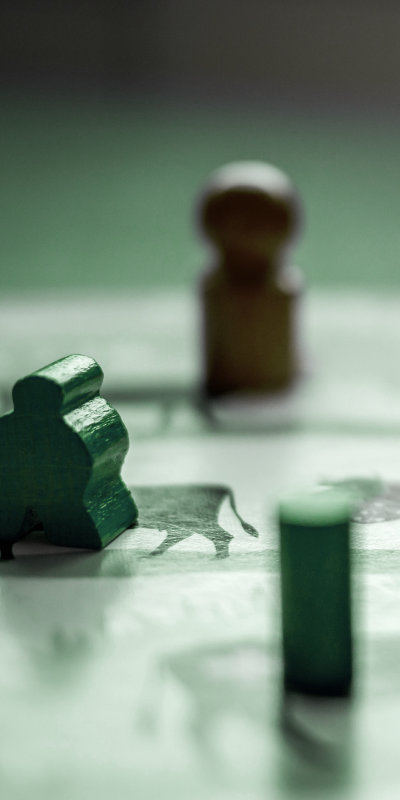 Pions et meeple de jeux de société